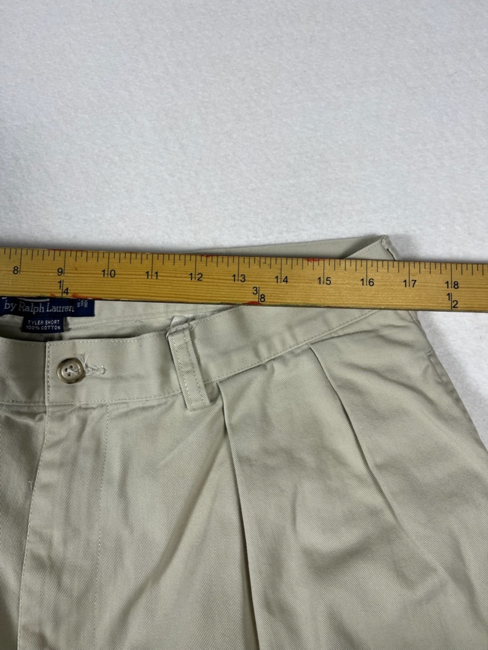 Vintage 90s Polo Ralph Lauren Tyler Shorts Mens Size 36 Khaki Chino - Picture 5 of 11